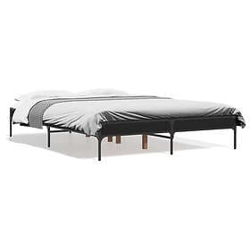 vidaXL Sängram svart 120x200 cm konstruerat trä och metall