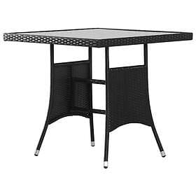 vidaXL Garden Table black 80x80x74 cm polyrattan 318712