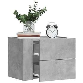 vidaXL Väggmonterade sängbord 2 st betonggrå 45x30x35 cm 848332