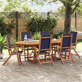 vidaXL Folding Garden Chairs 6 pcs Solid Acacia Wood & Textilene 3279242