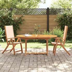 vidaXL Folding Garden Chairs Set of 2 Solid Acacia Wood & Textilene 4008420