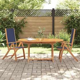 vidaXL Folding Garden Chairs 2 pcs Solid Acacia Wood & Textilene 4008422