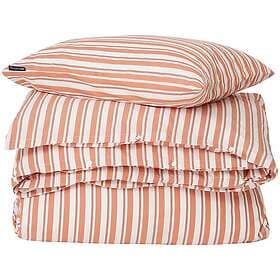 Lexington Duvet Cover Set Striped Cotton Poplin 220x220cm 50x60x2cm Terra