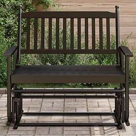 vidaXL Gungbänk svart 118x70x104,5 cm massivt poppelträ 4008866