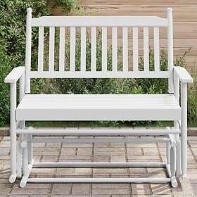 vidaXL Gungbänk vit 118x70x104,5 cm massivt poppelträ 4008868