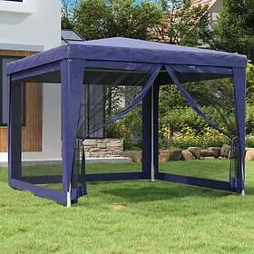 vidaXL Party Tent with 4 Mesh Walls 3x3m Blue HDPE