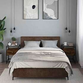 vidaXL Sängbord 2 st rökfärgad ek 40x40x55 cm konstruerat trä 846079