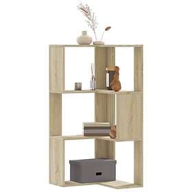 vidaXL Bokhylla hörn 3 hyllplan sonoma-ek 50x50x102 cm konstruerat trä 852593