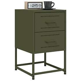 vidaXL Nightstand Olive Green 36x39x60.5cm Steel 846467