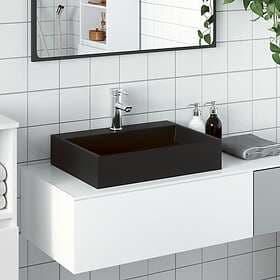 vidaXL Handfat 50x38x11 cm mineralgjuten/marmor matt svart 155979