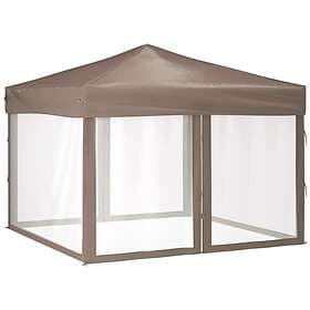 vidaXL Hopfällbart partytält med sidoväggar taupe 3x3 m 93533