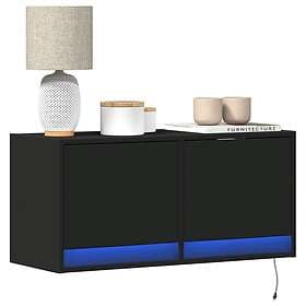 vidaXL Väggmonterad tv-bänk LED svart 80x31x35 cm 852356
