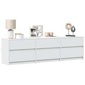 vidaXL Tv-bänk med LEDs vit 180x34x50 cm konstruerat trä 3307926