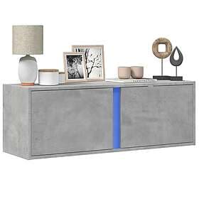vidaXL Väggmonterad tv-bänk LED betonggrå 100x31x35 cm 852267
