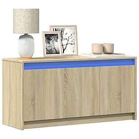 vidaXL Tv-bänk med LEDs sonoma-ek 100x34x50 cm konstruerat trä 852210