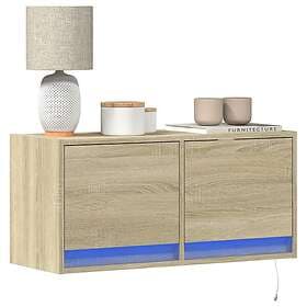 vidaXL Wall-mounted TV bench LED sonoma oak 80x31x35 cm 852357