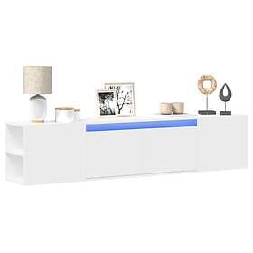 vidaXL Väggmonterad tv-bänk LEDs vit 180x31x39,5 cm 3307954