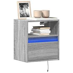vidaXL Väggmonterad tv-bänk LED 2 st grå sonoma 41x31x45 cm 852324
