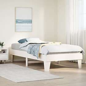 vidaXL Sängram utan madrass vit 75x190 cm massiv furu
