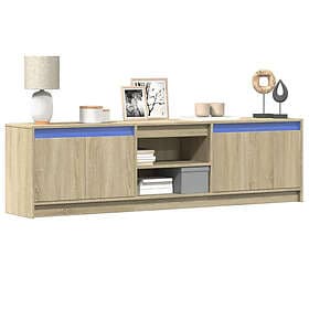 vidaXL Tv-bänk med LEDs sonoma-ek 180x34x50 cm konstruerat trä