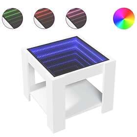 vidaXL Soffbord med LEDs vit 53x53x45 cm konstruerat trä