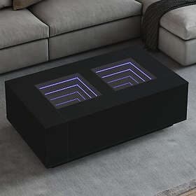 vidaXL Soffbord med Infinity LEDs svart 116x69x40 cm