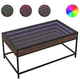 vidaXL Soffbord med Infinity LEDs brun ek 90x50x41 cm