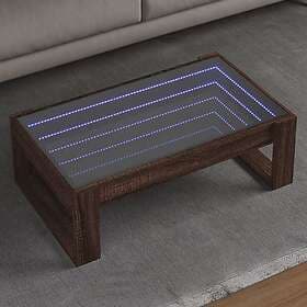 vidaXL Soffbord med Infinity LEDs brun ek 90x53x30 cm