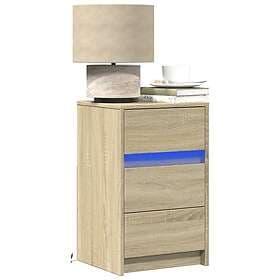 vidaXL Sängbord med LED-lampor sonoma-ek konstruerat trä