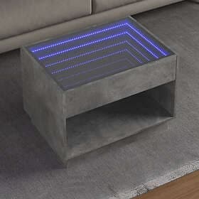 vidaXL Soffbord med Infinity LEDs betonggrå 70x50x50 cm