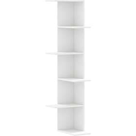 vidaXL Vägghylla hörn vit 36,5x36,5x140 cm spånskiva