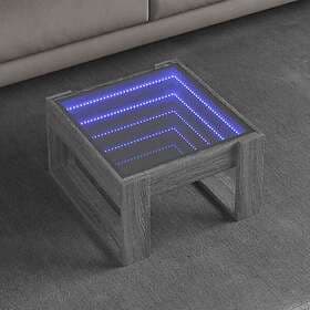 vidaXL Soffbord med Infinity LEDs grå sonoma 50x53x30 cm