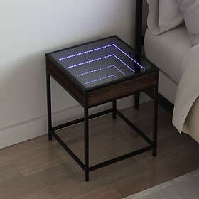 vidaXL Sängbord med Infinity LEDs brun ek 40x40x51 cm