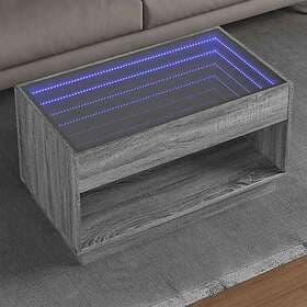 vidaXL Soffbord med Infinity LEDs grå sonoma 90x50x50 cm