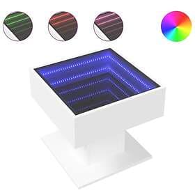vidaXL Soffbord med LEDs vit 50x50x45 cm konstruerat trä