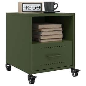vidaXL Nightstand Olive Green Steel 36x39x43.5cm