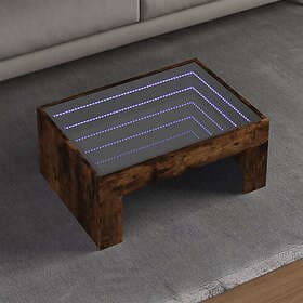 vidaXL Soffbord med Infinity LEDs rökfärgad ek 70x50x30 cm