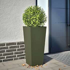 vidaXL Garden Pot Olive Green 35x35x75 cm Steel