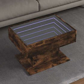 vidaXL Soffbord med LEDs rökfärgad ek 70x50x45 cm konstruerat trä