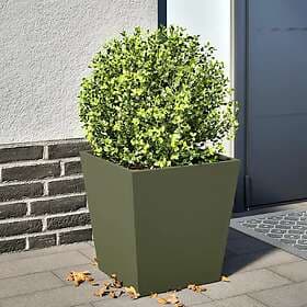 vidaXL Plant pot olive green 40x40x40 cm steel
