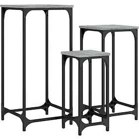 vidaXL End Table Set 3 pcs Grey Sonoma Engineered Wood