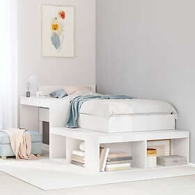vidaXL Sängskåp med skrivbord vit 222x107x75 cm massiv furu