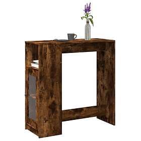 vidaXL Bar table with shelf smoke-colored oak 101x40x103.5 cm constructed wood