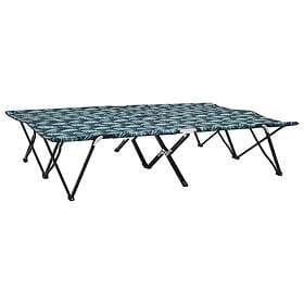 vidaXL Folding Sunlounger 2 pcs leaf pattern steel