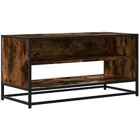 vidaXL Tv-bänk rökfärgad ek 91x40x46 cm konstruerat trä och metall