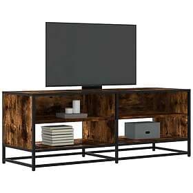vidaXL Tv-bänk rökfärgad ek 120,5x40x46 cm konstruerat trä och metall