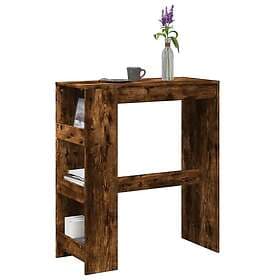 vidaXL Bar table with shelf smoke-colored oak 90x40x103.5 cm engineered wood