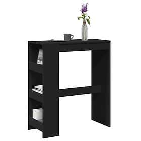 vidaXL Bar table with shelf black 90x40x103.5 cm engineered wood