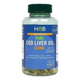 Holland & Barrett High Strength Pure Cod Liver Oil 1000mg 60 Capsules