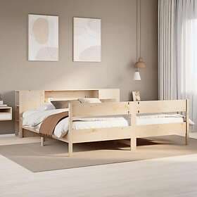 vidaXL Säng med bokhylla utan madrass 180x200cm massiv furu
